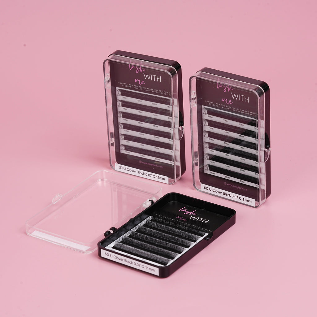 Lash With Me - Mini Pre-made “U”  Black Individual