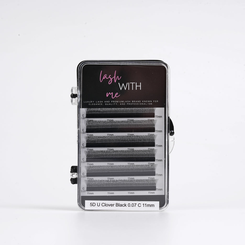 Lash With Me - Mini Pre-made “U”  Black Individual
