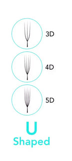 Lash With Me - Pre-made eyelash “Narrow” &  "U”  Black