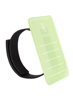 BRANDED TABLET ON THE ARM OF BARBARA OLIVE